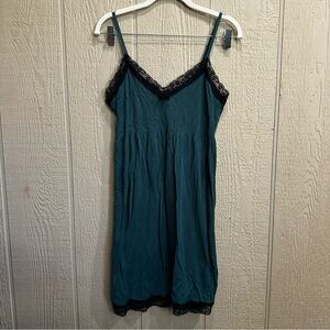 Secret Possessions Teal Chemise with Black Lace